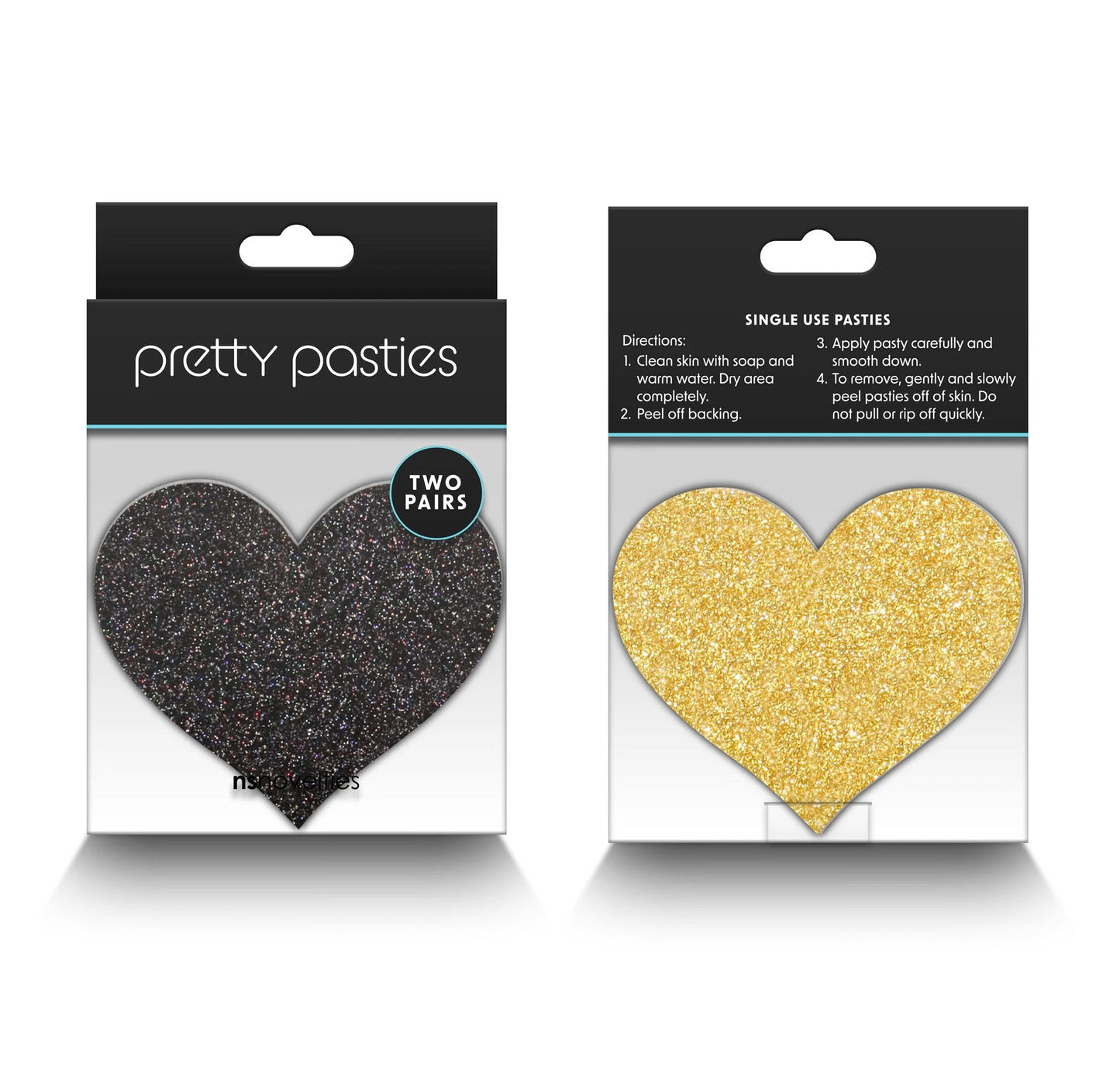 Pasties Glitzer-Herzen 2 Paare