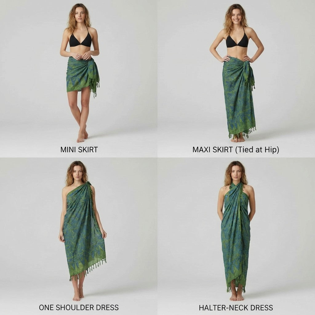 Lunghi - Sarong - Strand-Tuch - Pareo, gelb