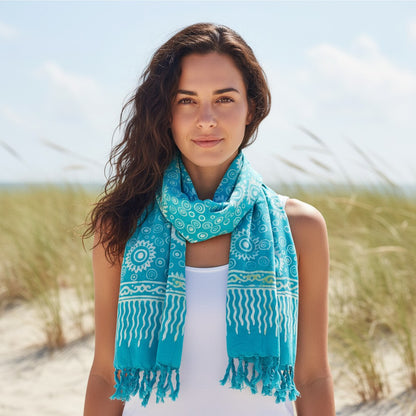 Lunghi - Sarong - Strand-Tuch - Pareo, Türkis