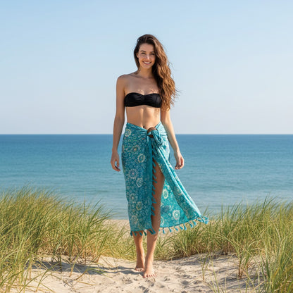 Lunghi - Sarong - Strand-Tuch - Pareo, Türkis