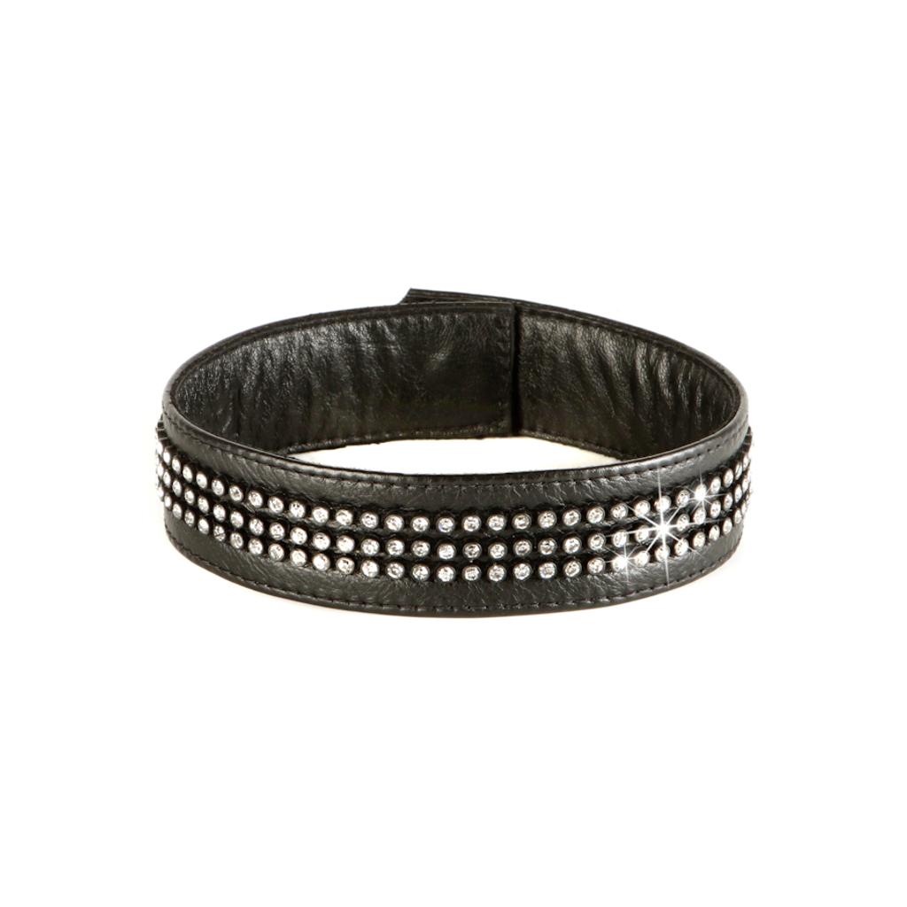 Lederhalsband Glitter abschließbar - S Petra Dos Santos