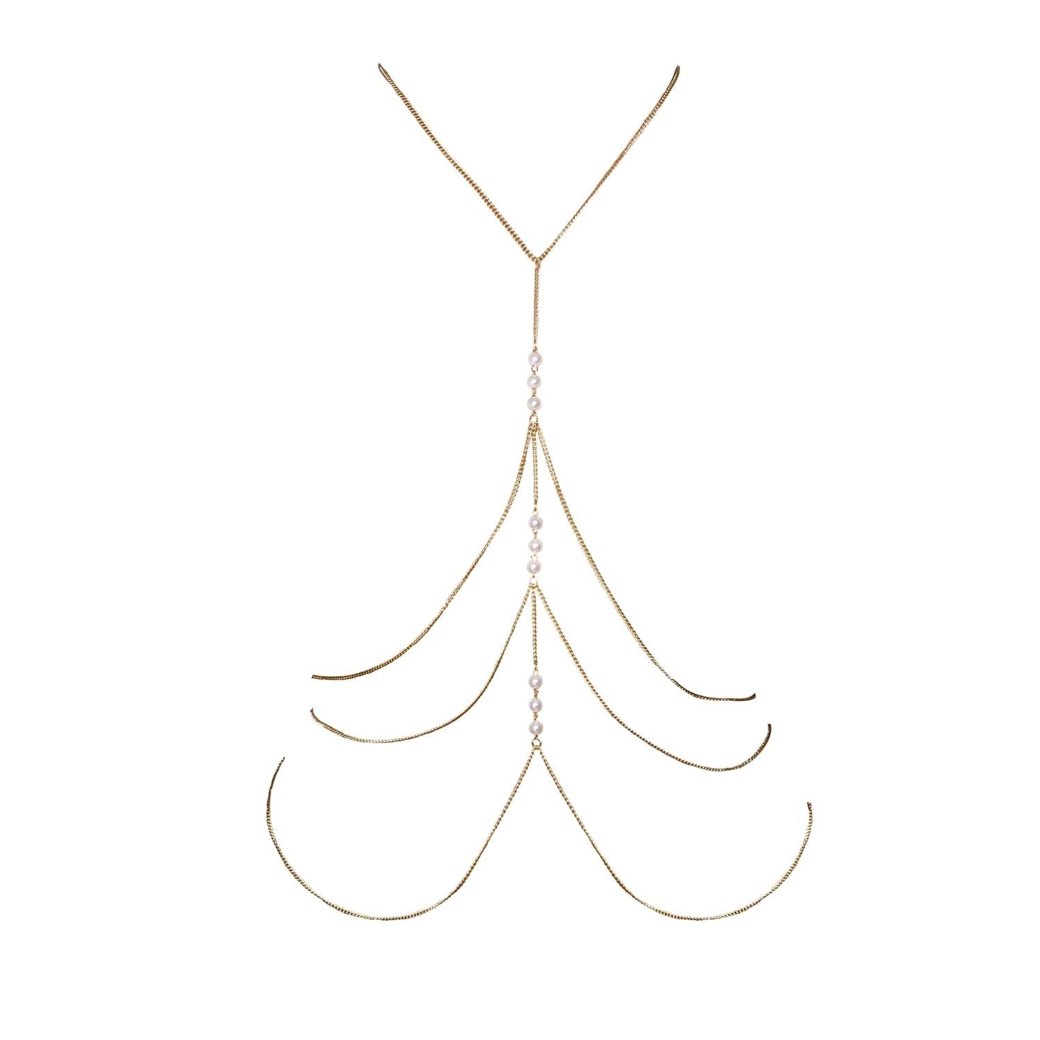 Körperkette mit Perlen ESCORA