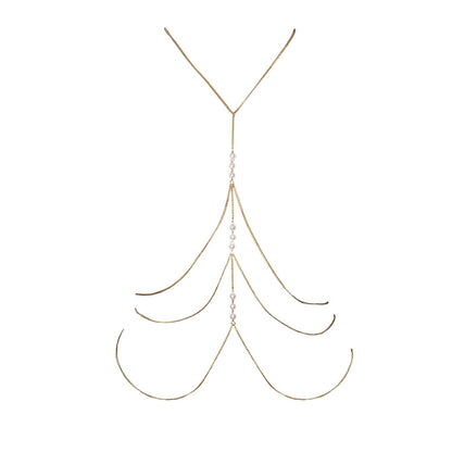 Körperkette mit Perlen ESCORA