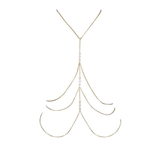 Körperkette mit Perlen ESCORA