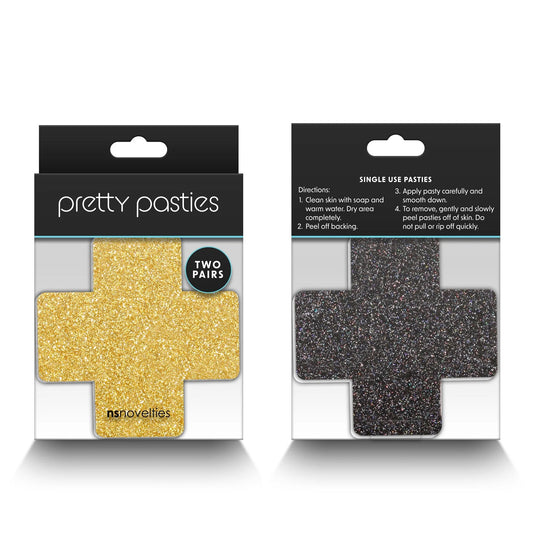 Pasties Glitzer-Kreuze 2 Paare