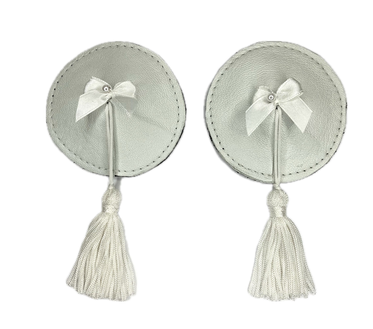 Leder-Pasties - weiß mit weißen Tassels Petra Dos Santos