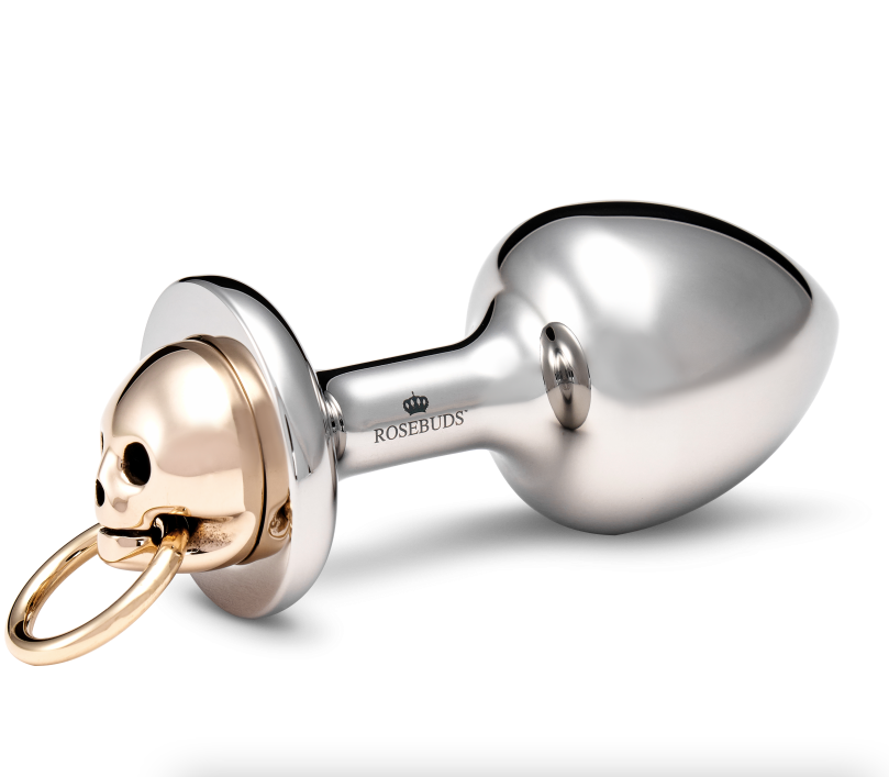 Edelstahl Plug Skull samll Rosebuds