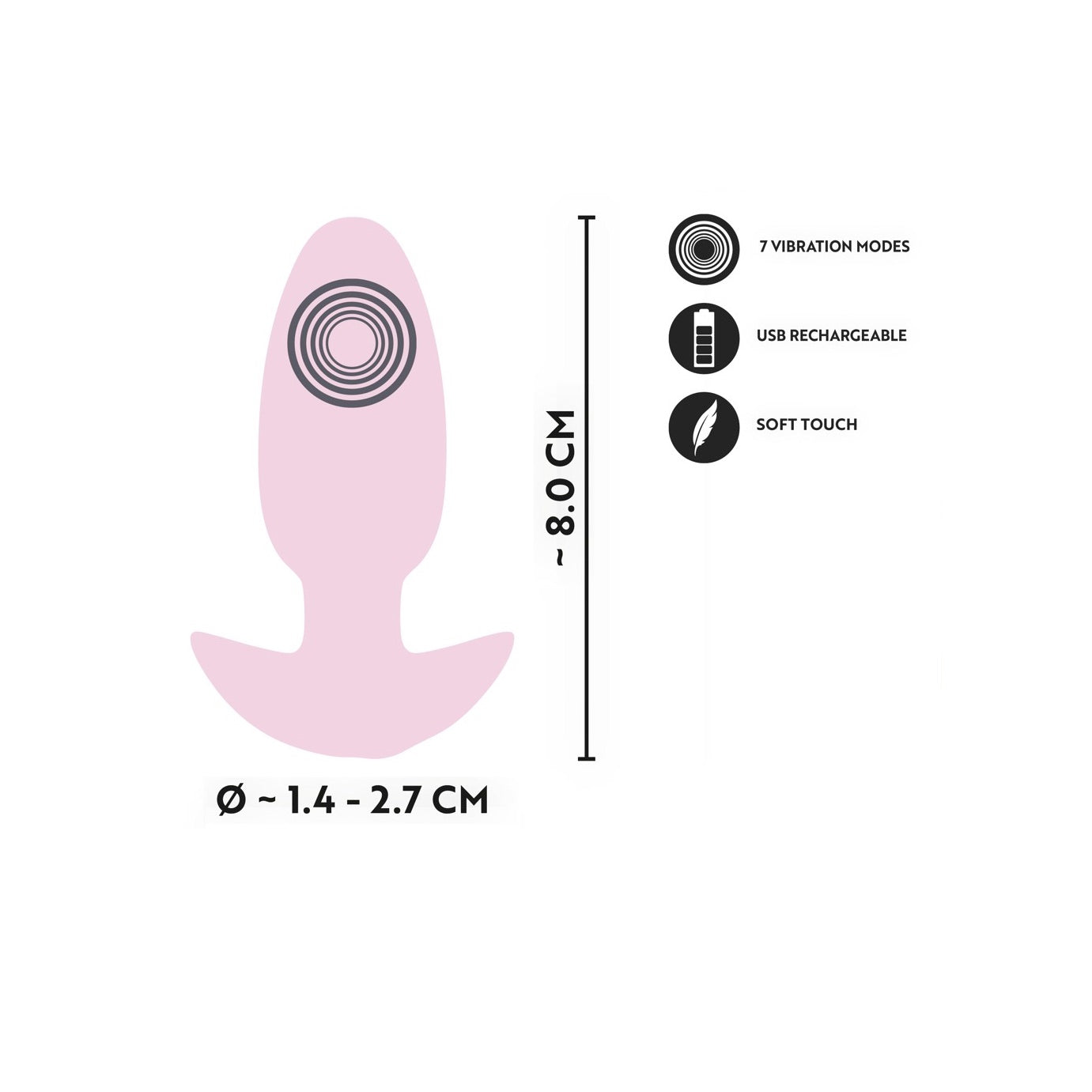 Cutie Vibrating Butt Plug Rosa