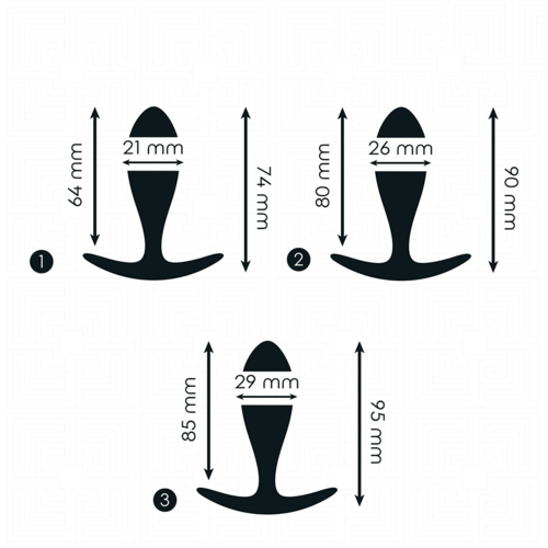 Anal Plug 3er-Set - symmetrisch